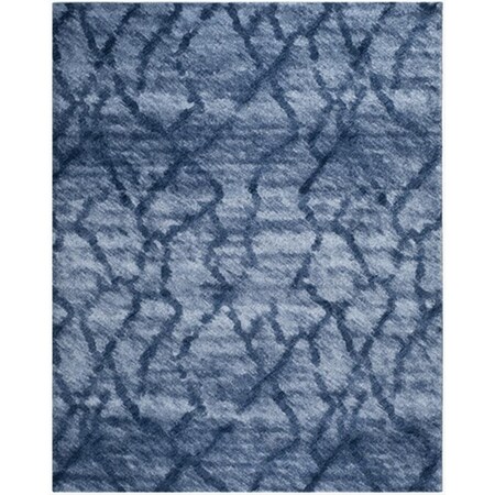 Safavieh 8 x 10 ft. Large Rectangle Contemporary Retro Blue and Dark Blue Shag Rug RET2144-6570-8